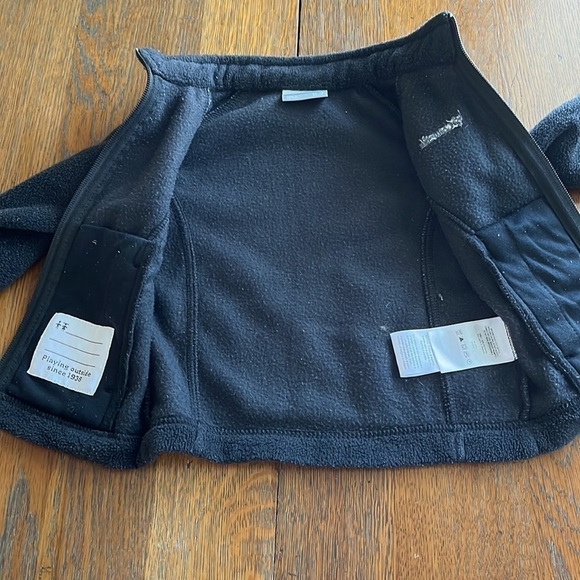Columbia fleece full zip up size 12 to 18 months black long sleeves pockets - Picture 6 of 13